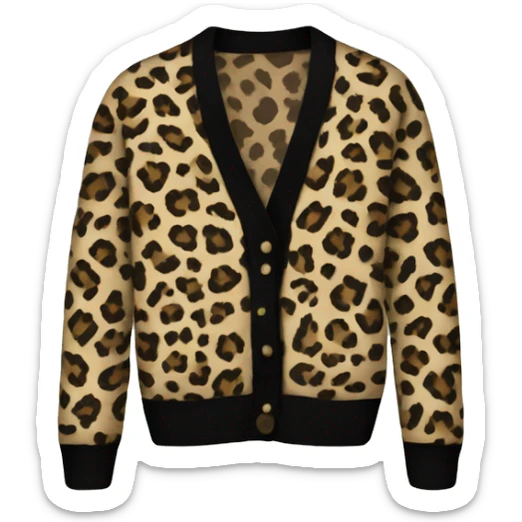 leopard print cardigan sticker