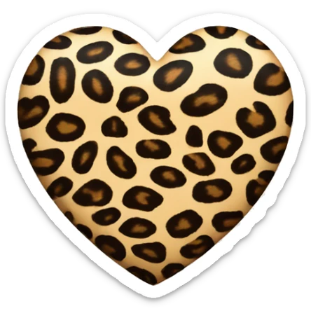 leopard print heart sticker