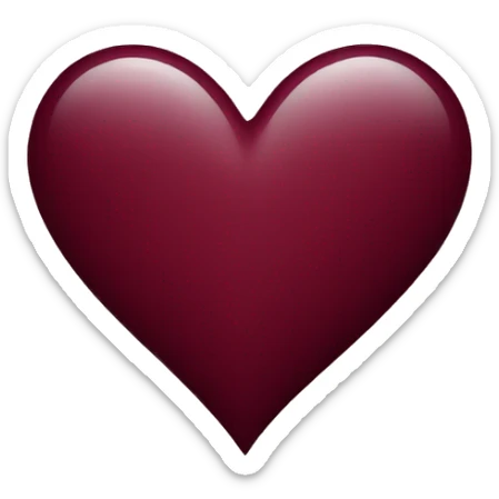 Burgundy heart  sticker