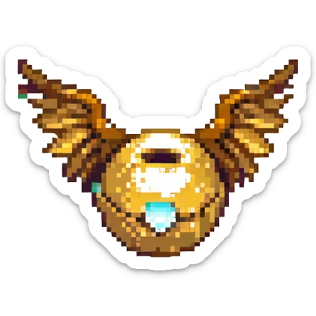 golden snitch from Harry Potter's Quidditch in pixel art style sticker