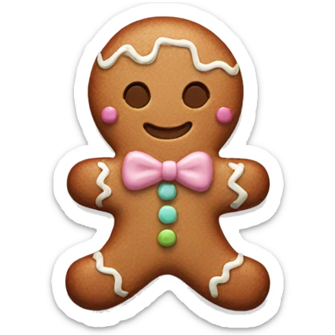 Pastel gingerbread man sticker