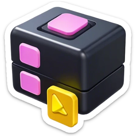 Clash of Clans aesthetic: Cinematic Playful PlayStation Memory Card Portrait Emoji, rendered in a 3D vector-style similar to standard emojis with minimal shading and bold, simplified shapes. A compact, distinct form with signature details, softly glowing with a cutting-edge console technology charm. Simplified yet unmistakably iconic, highly detailed and consistent, glowing with a soft radiance and high shine. Stylized with a touch of technological advancement and a soft glowing outline, capturing the essence of a beloved gaming relic with a friendly, playful manner! sticker