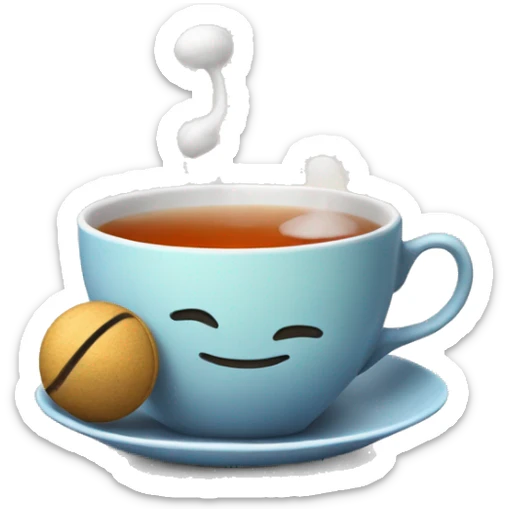 relax sleepy time tea with a cap with a ball at the end of the string on top of the cup of tea sticker