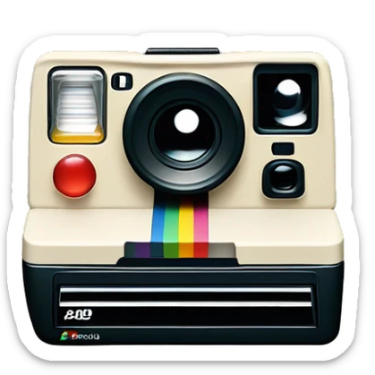 polaroid berwarna putih bertexture kasar aga keabu-abuan yang di tengahnya di kosongkan sticker