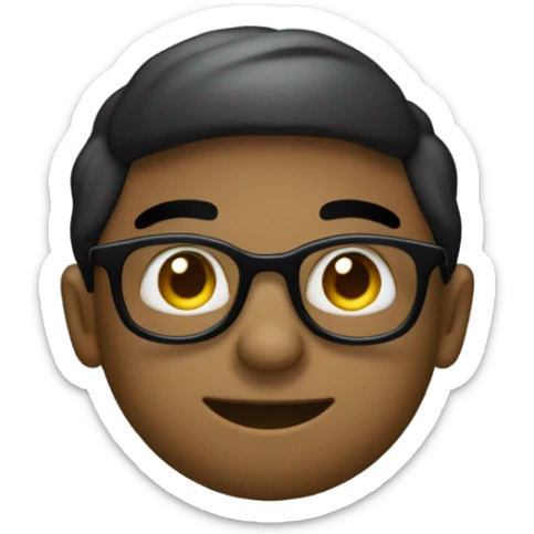 um menino de pele escura clara com um oculos dourado redondo de chapeu preto sticker