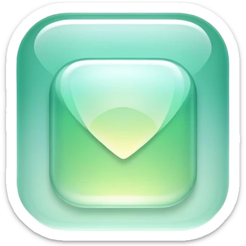 Iridescent pastel green formal elegant sophisticated cultured neat pretty beautiful nifty UI app icon sticker