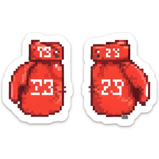 красные боксерские перчатки с надписью "23", no background sticker