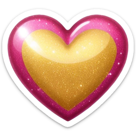 glitter heart sticker