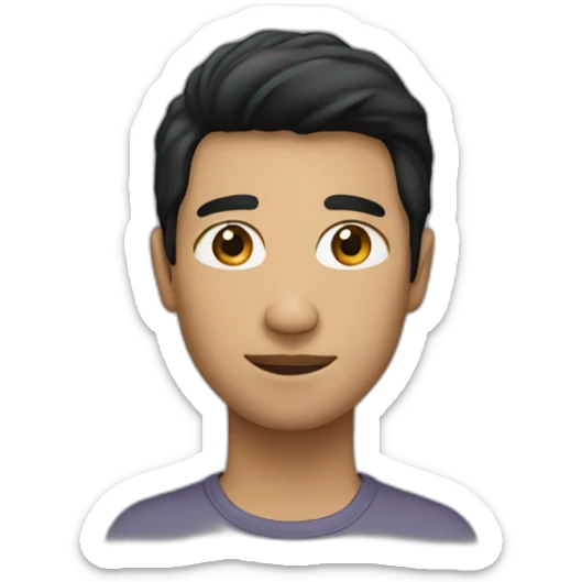 A person with black hair sticker