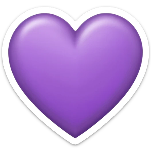 purple heart conour drwan by pencil on sheet of paper sticker