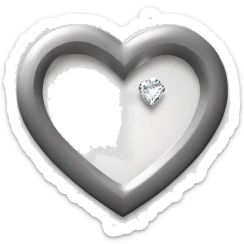 White heart at back and ring with diamond at front and center of the heart 💍 sticker