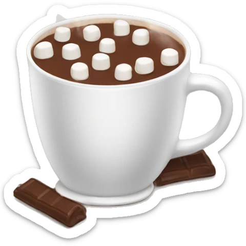 hot chocolate with marshmallows  sticker
