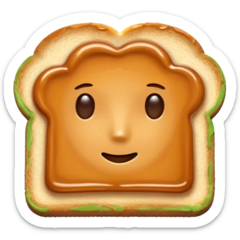 toast of bread with dulce de leche in it with no faces on it only the toast with the dessert on it sticker