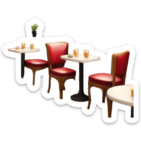 Cinematic Realistic Caf√© Culture Pop Culture Emoji, showcasing a vibrant French caf√© scene rendered with rich textures and warm, inviting lighting. sticker