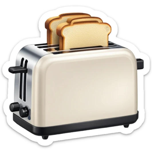 A toaster emoji, drawn with an 8-bit pixelated look, similar to early video game sprites. VERY LOW RES. sticker