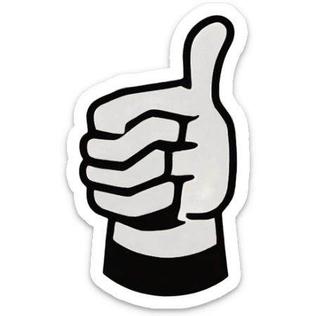 thumb up emoji but the thumb is bent in the middle at roughly 90 deg sticker