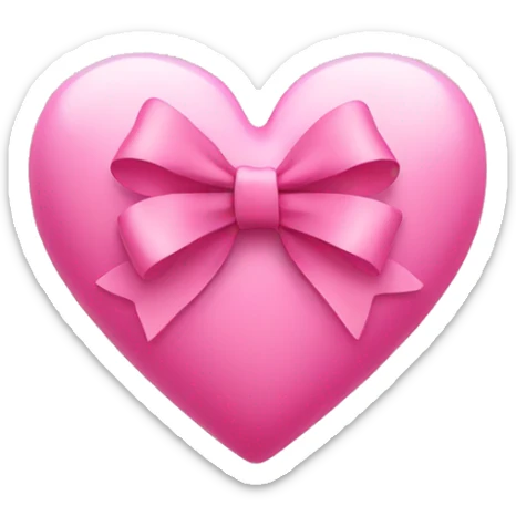 Pink heart with a bow sticker