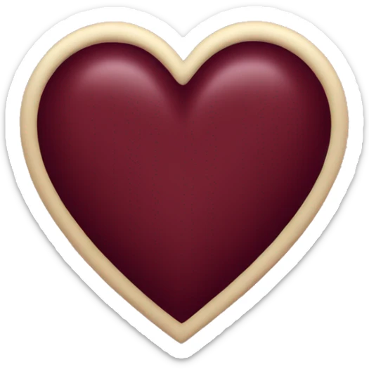 burgundy heart sticker