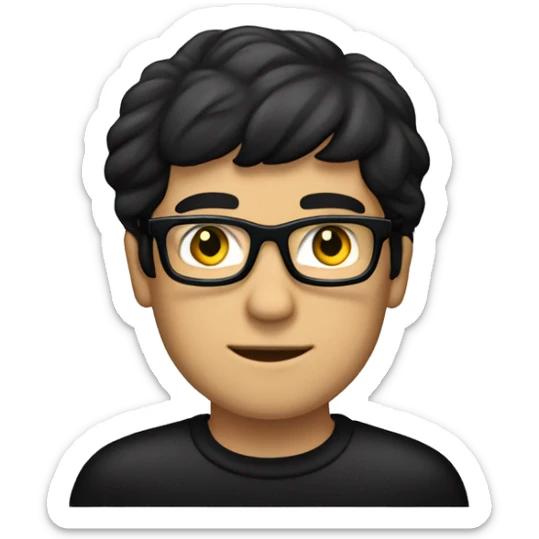 male with black shirt and glasses, black hair, flag of Sealand behind him sticker