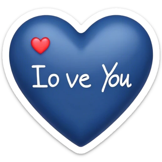 Dark Blue heart with the words I Love You Ry in the middle  sticker