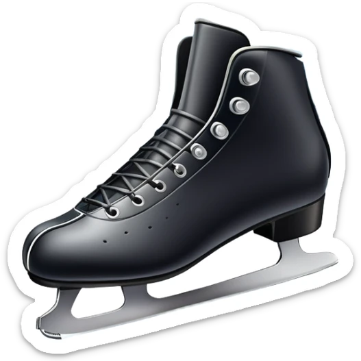 An icon showing close-up speed skating boots with long blades gliding across smooth ice. In the background, a professional racing track curves through a snowy winter landscape with mountains and pine trees under a bright sky. Transparent background enhances the dynamic scene. sticker