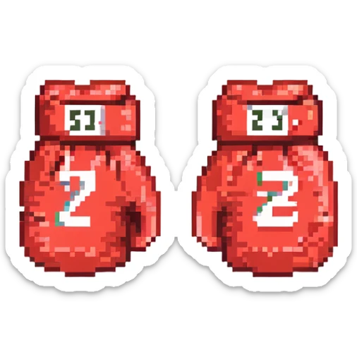 красные боксерские перчатки друг на друге с надписью "23", no background sticker
