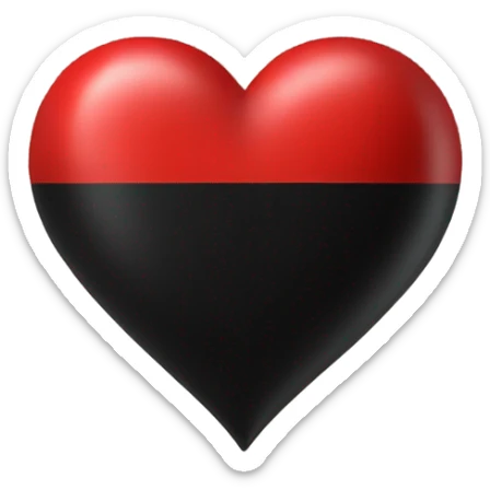 Black red heart  sticker
