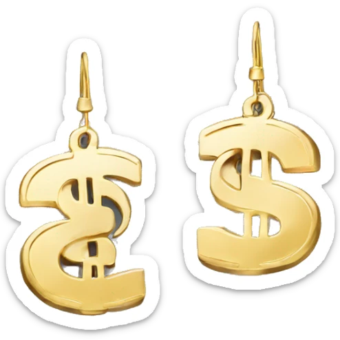 dollar shaped earring sticker