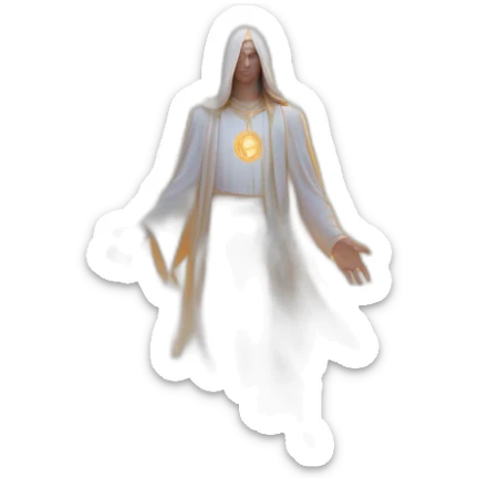 the Holy Ghost, ethereal landscape, bathed in soft, golden light reminiscent of dawn, intricately detailed wisps of energy swirling around him, creating a sense of otherworldly beauty sticker