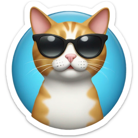Cat with sunglasses sticker