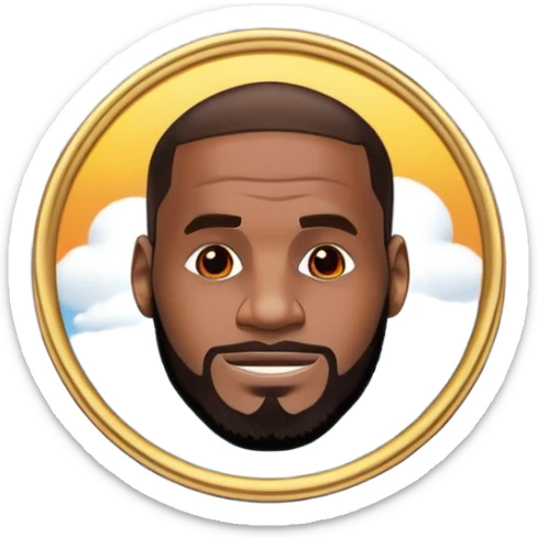 lebron james coin emoji  and text on the emoji niggas in the sky sticker