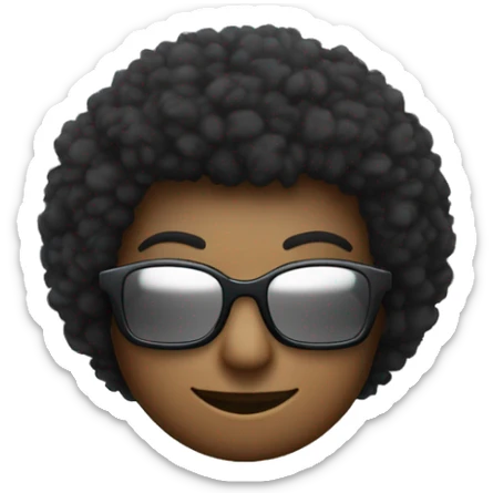 Noir avec des cheveux afro, avec des lunettes de soleil et un sourire charmeur sticker