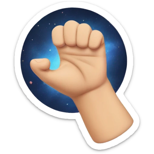 thumb coming out of the fist from the 1st space sticker