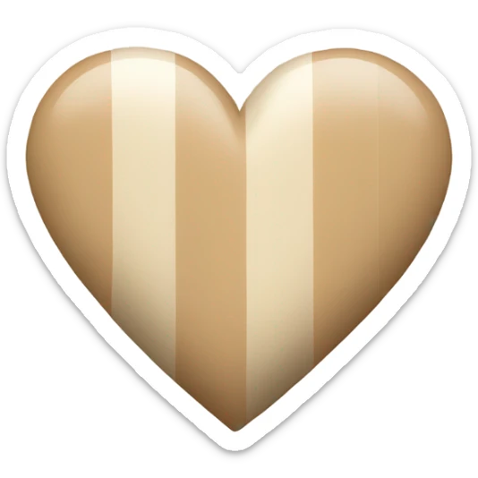 Beige striped heart  sticker