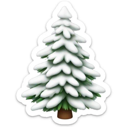  actual white fir christmas tree isolated.  sticker