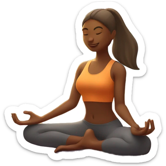 yoga girl with stretching on mat with sun in the background sticker