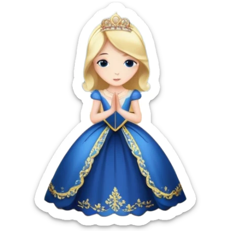 single character bowing or curtseying at a royal ball, with chandeliers in the background sticker