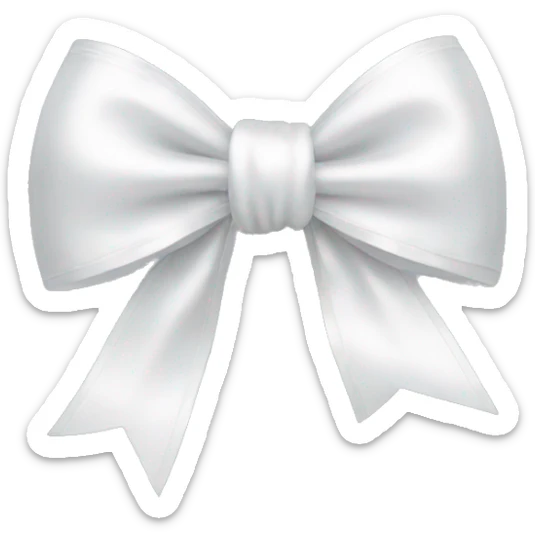white satin bow sticker