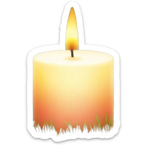 Summer candle with grass sticker