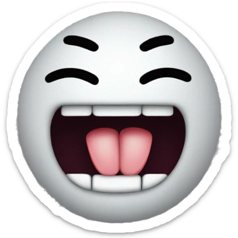 🟡 emoji with MV instead of eyes and a tongue sticking out of the right side of the mouth and 14 below the left corner of the mouth  sticker