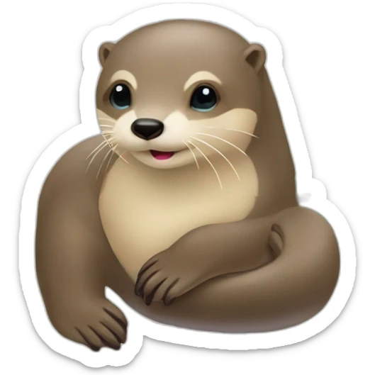 Loutre sur une loutre sur une loutre Noël et sapins  sticker