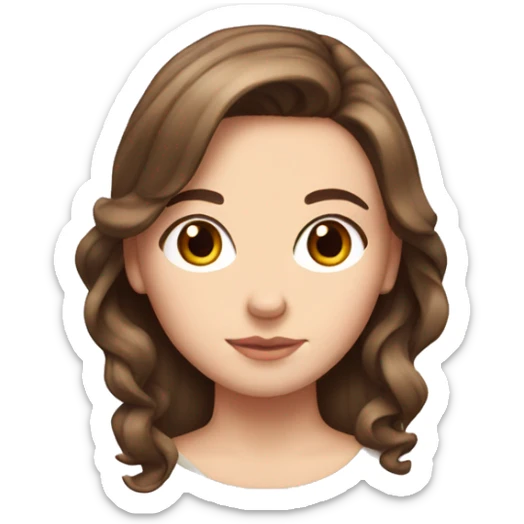 White girl with brunette hair with a bow in her hair sticker