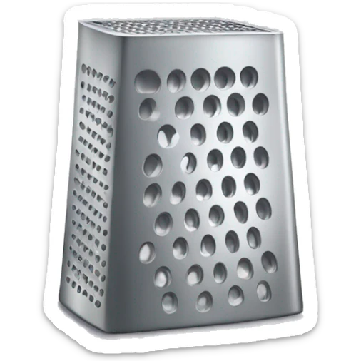 An emoji of a grater, typically used for shredding or grating food like cheese or vegetables, with a rectangular shape and small holes on its surface sticker