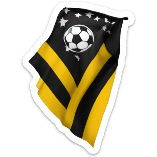 Genera un emoji de una bandera con franjas verticales negras y amarillas alternadas, representando los colores del Club Atlético Peñarol. sticker