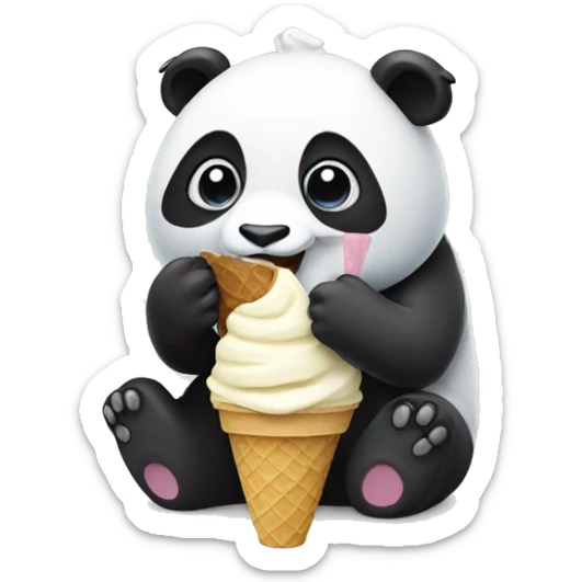 Panda eating ice cream sticker