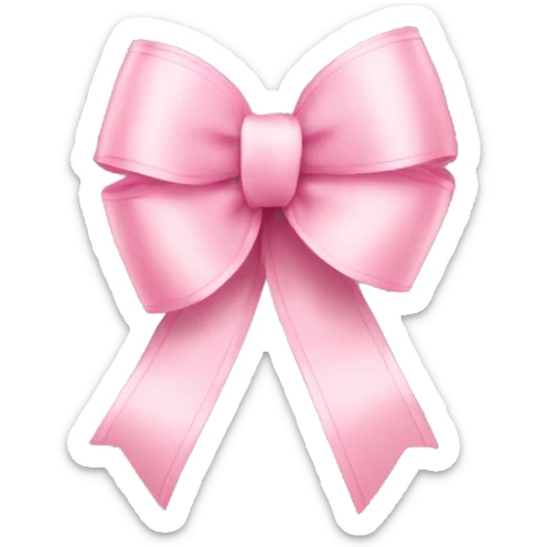 light pink ribbon bow sticker