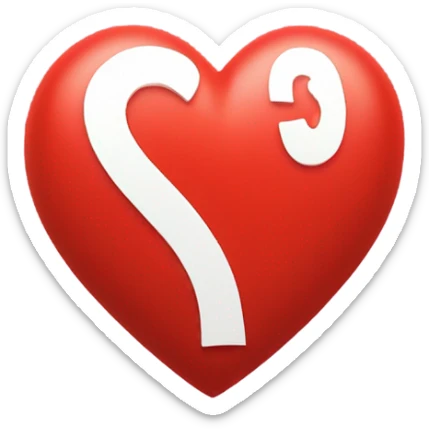 Red heart with the letter S is the middle of the heart  sticker