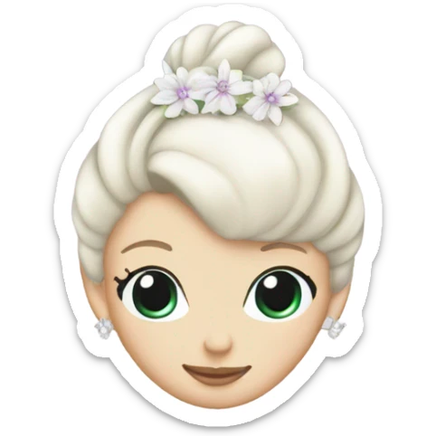 Sugar plum white fairy ballerina bun hair flower sticker