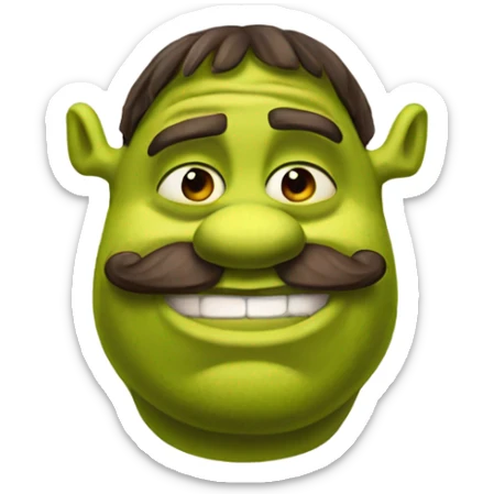 Shrek with mustache sticker