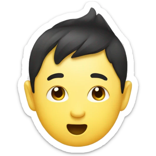 A cute and minimal cartoon emoji of Justin Sun enjoying a banana. sticker